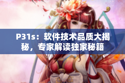 P31s：软件技术品质大揭秘，专家解读独家秘籍
