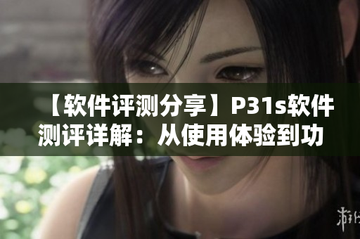 【软件评测分享】P31s软件测评详解：从使用体验到功能性全面解析