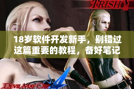 18岁软件开发新手，别错过这篇重要的教程，备好笔记本开始转变自己