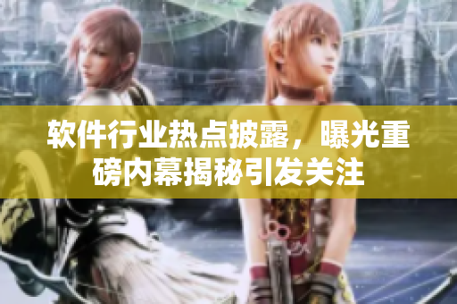 软件行业热点披露，曝光重磅内幕揭秘引发关注