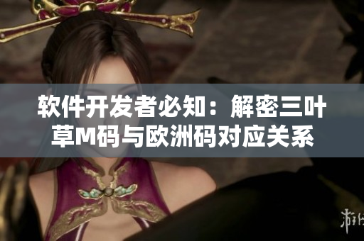软件开发者必知：解密三叶草M码与欧洲码对应关系