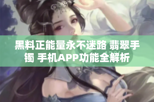 黑料正能量永不迷路 翡翠手镯 手机APP功能全解析