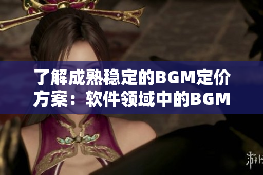 了解成熟稳定的BGM定价方案：软件领域中的BGMBGMBGM