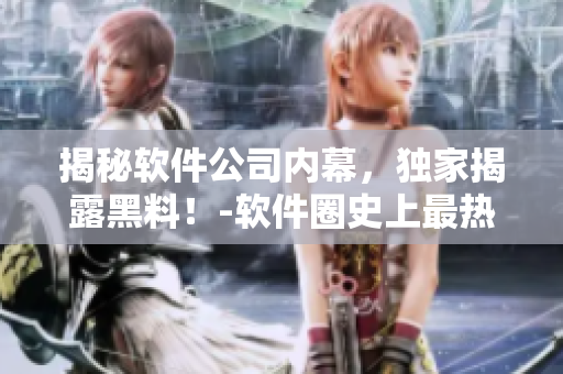 揭秘软件公司内幕，独家揭露黑料！-软件圈史上最热门的新闻揭秘