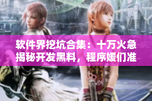 软件界挖坑合集：十万火急揭秘开发黑料，程序媛们准备好跟进了吗？