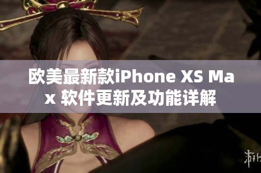欧美最新款iPhone XS Max 软件更新及功能详解
