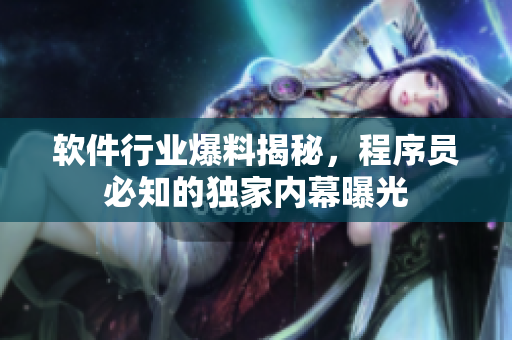 软件行业爆料揭秘，程序员必知的独家内幕曝光