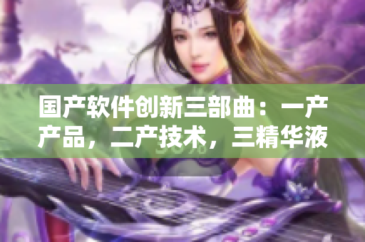 国产软件创新三部曲：一产产品，二产技术，三精华液