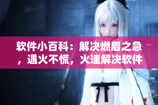软件小百科：解决燃眉之急，遇火不慌，火速解决软件问题