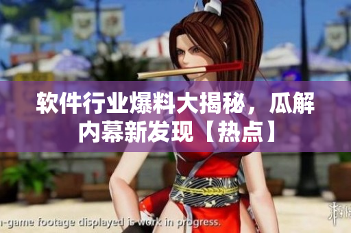 软件行业爆料大揭秘，瓜解内幕新发现【热点】