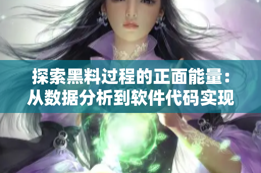 探索黑料过程的正面能量:从数据分析到软件代码实现的翡翠手镯 探索黑料过程的正面能量:从数据分析到软件代码实现的翡翠手镯