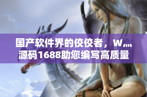 国产软件界的佼佼者，W灬源码1688助您编写高质量软件