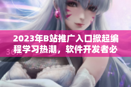 2023年B站推广入口掀起编程学习热潮，软件开发者必备干货！