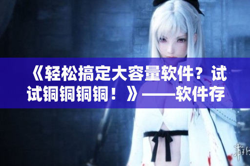 《轻松搞定大容量软件？试试铜铜铜铜！》——软件存储时代的新选择