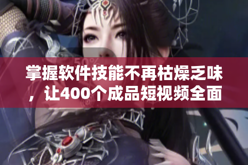 掌握软件技能不再枯燥乏味,让400个成品短视频全面助力你的软件开发之路 掌握软件技能不再枯燥乏味,让400个成品短视频全面助力你的软件开发之路