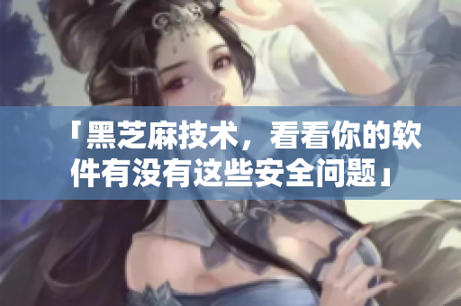 「黑芝麻技术，看看你的软件有没有这些安全问题」