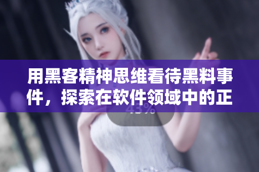 用黑客精神思维看待黑料事件，探索在软件领域中的正能量应用之道