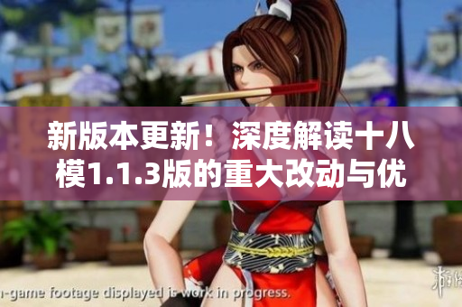 新版本更新！深度解读十八模1.1.3版的重大改动与优化，全面掌握最新功能