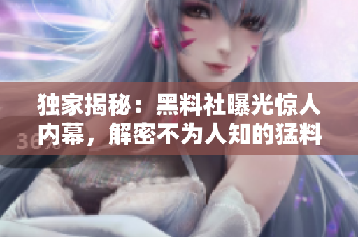 独家揭秘：黑料社曝光惊人内幕，解密不为人知的猛料