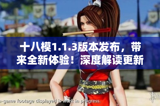 十八模1.1.3版本发布，带来全新体验！深度解读更新内容，快速掌握功能优势