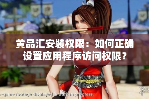 黄品汇安装权限：如何正确设置应用程序访问权限？