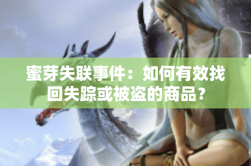 蜜芽失联事件：如何有效找回失踪或被盗的商品？