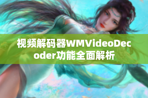视频解码器WMVideoDecoder功能全面解析