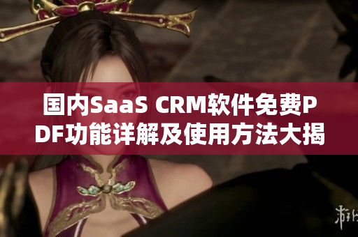 国内SaaS CRM软件免费PDF功能详解及使用方法大揭秘