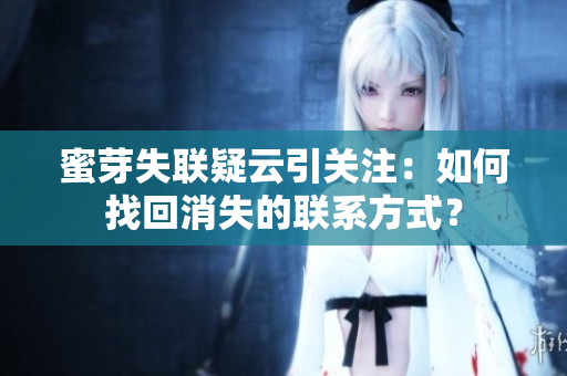 蜜芽失联疑云引关注：如何找回消失的联系方式？