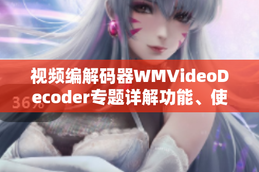 视频编解码器WMVideoDecoder专题详解功能、使用方法及相关注意事项