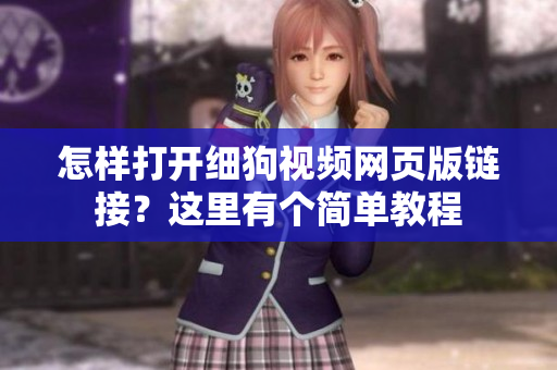 怎样打开细狗视频网页版链接？这里有个简单教程