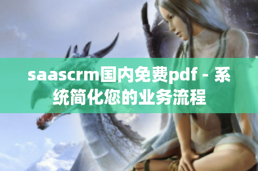 saascrm国内免费pdf - 系统简化您的业务流程