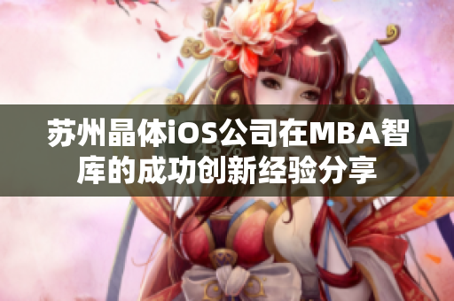 苏州晶体iOS公司在MBA智库的成功创新经验分享