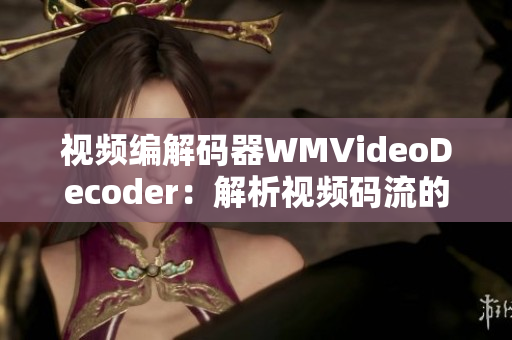 视频编解码器WMVideoDecoder：解析视频码流的利器